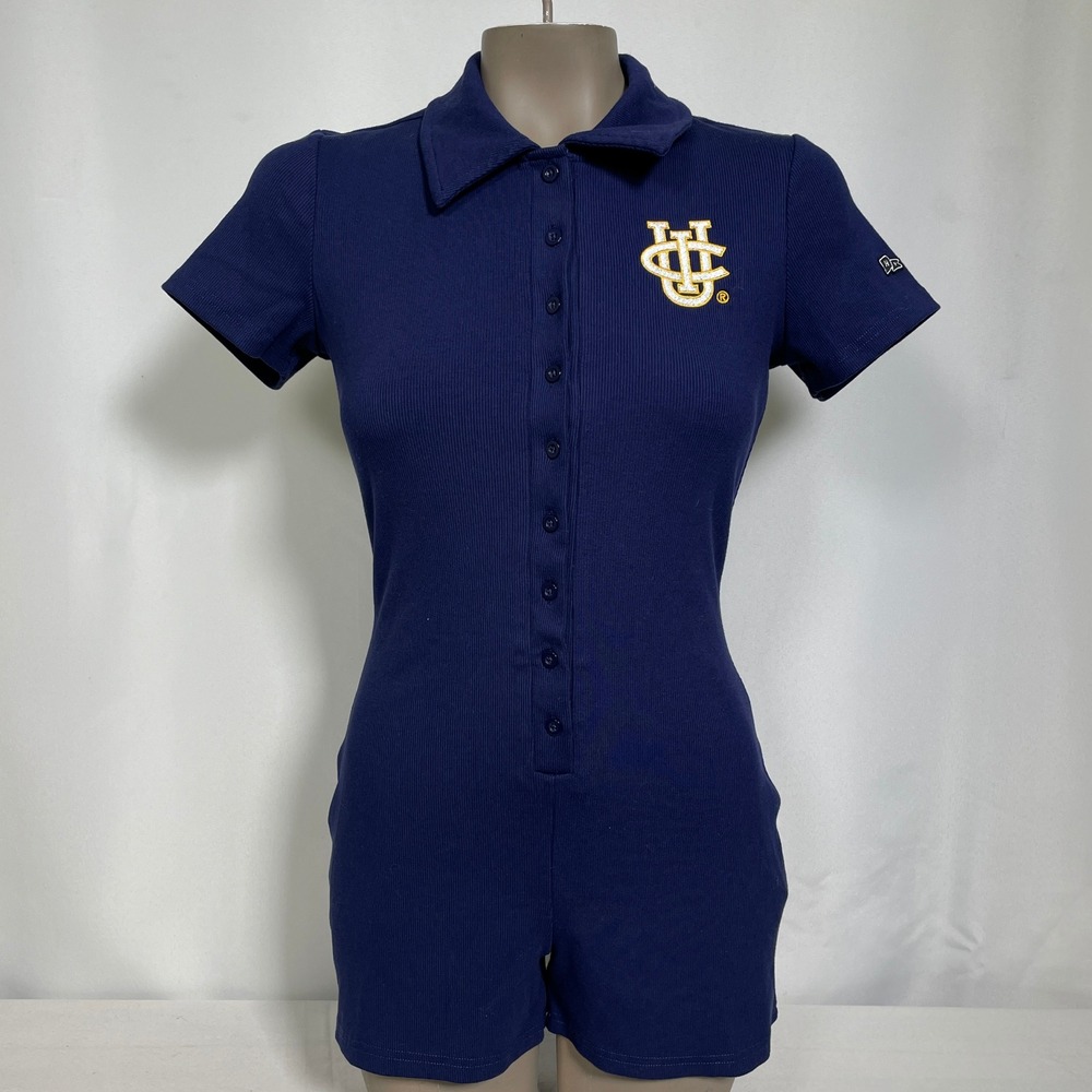 UC Irvine Anteaters Hype and Vice Navy Button Front Polo Romper Women's XS NWT